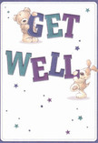 Radiating optimism and a warm embrace from the heart of Cubitt Town, this get well card features two adorable illustrated friends-a teddy bear and a spirited puppy-joyfully engaged in delivering a message of hope. Each character interacts with the bold, colourful letters of 'Get Well', their paws and noses animating the scene with a sense of playful encouragement. Indigo and teal tones in the typography, lightly accented by a scattering of starlike bursts in various shades of blue and purple, stand out against a creamy, pristine background that hints at clarity and renewal. The bear's lush, textured fur and the puppy's irresistibly floppy ears are rendered with such softness, they invite the imagination to reach out and touch. Picturing this charming card nestled beside a fresh arrangement of blooms delivered locally, it becomes a comforting token-one that uplifts with genuine kindness, designed to bring solace and joy to anyone recovering in Cubitt Town.